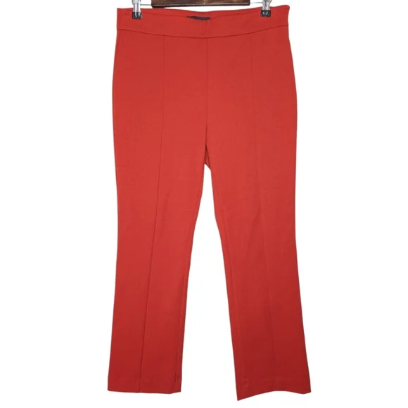 Ann Taylor Women's Orangish Red Straight Leg Pants with Front Seam Size 6 - Picture 1 of 16